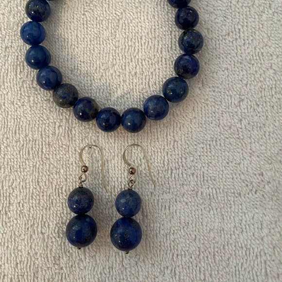 Blue Lapis Bracelet & Earrings - Picture 2 of 3